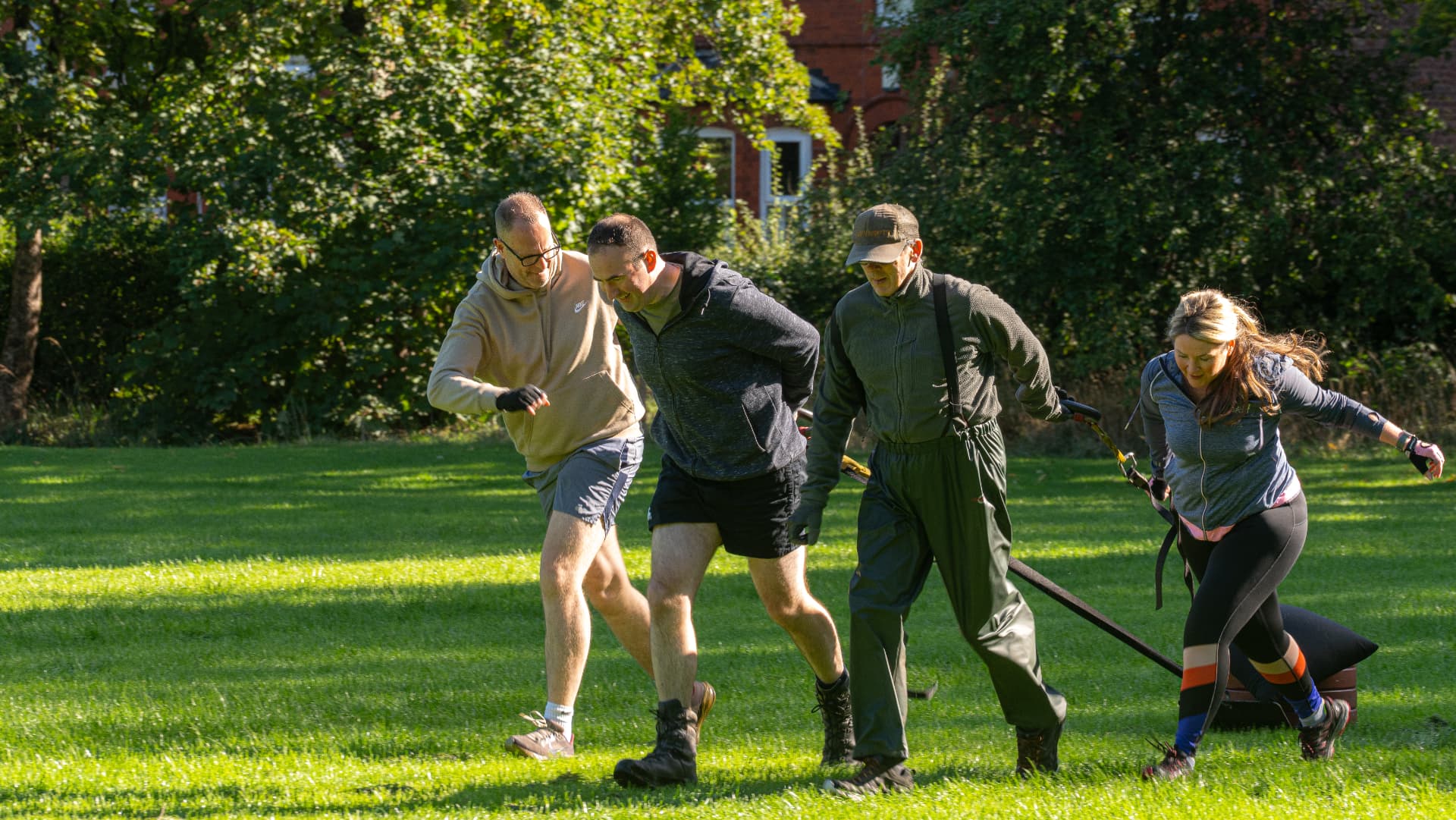 A Strong in the Park group training together in the park